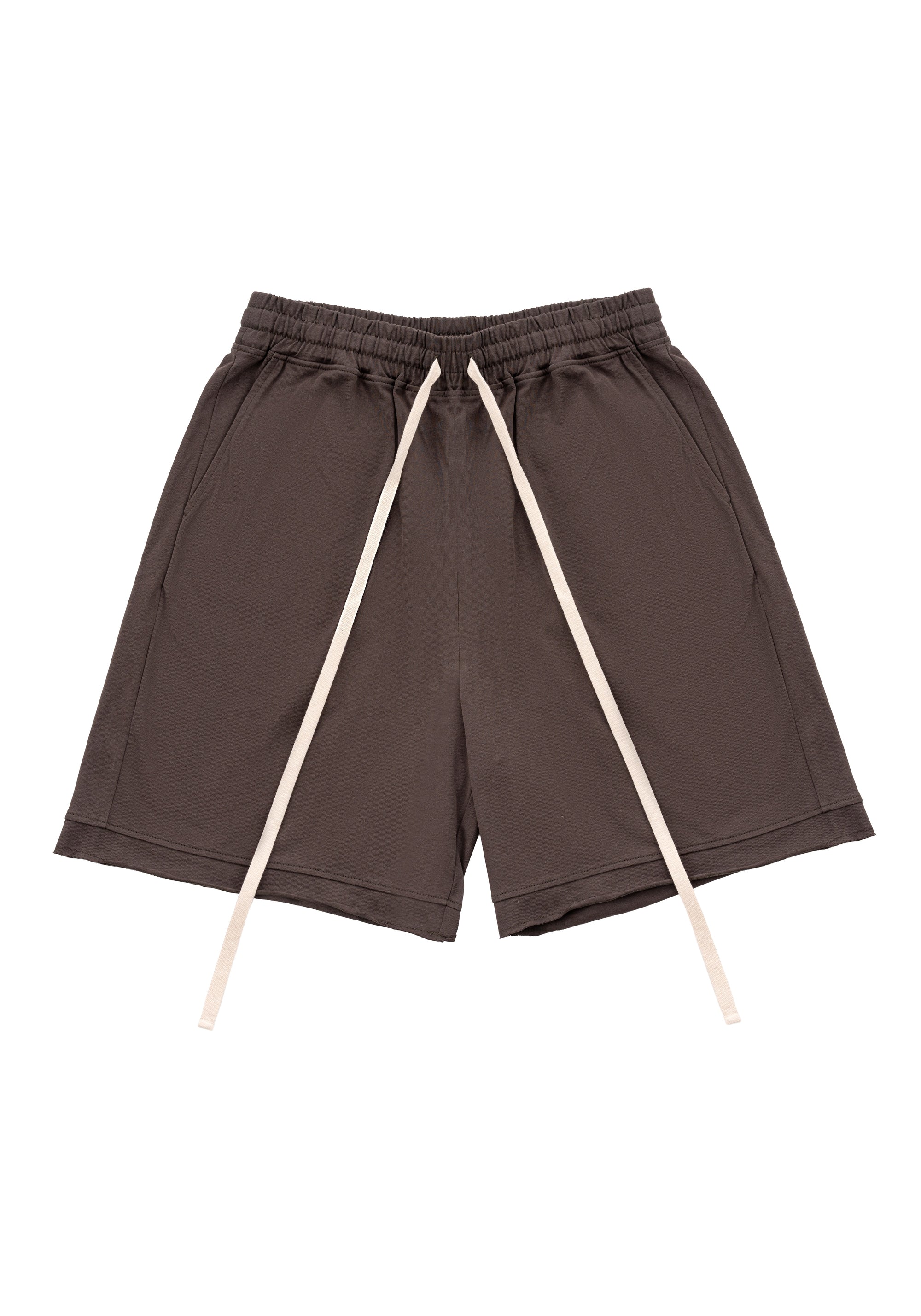 Double Layer Shorts 不收邊設計棉褲 - DARK GREY