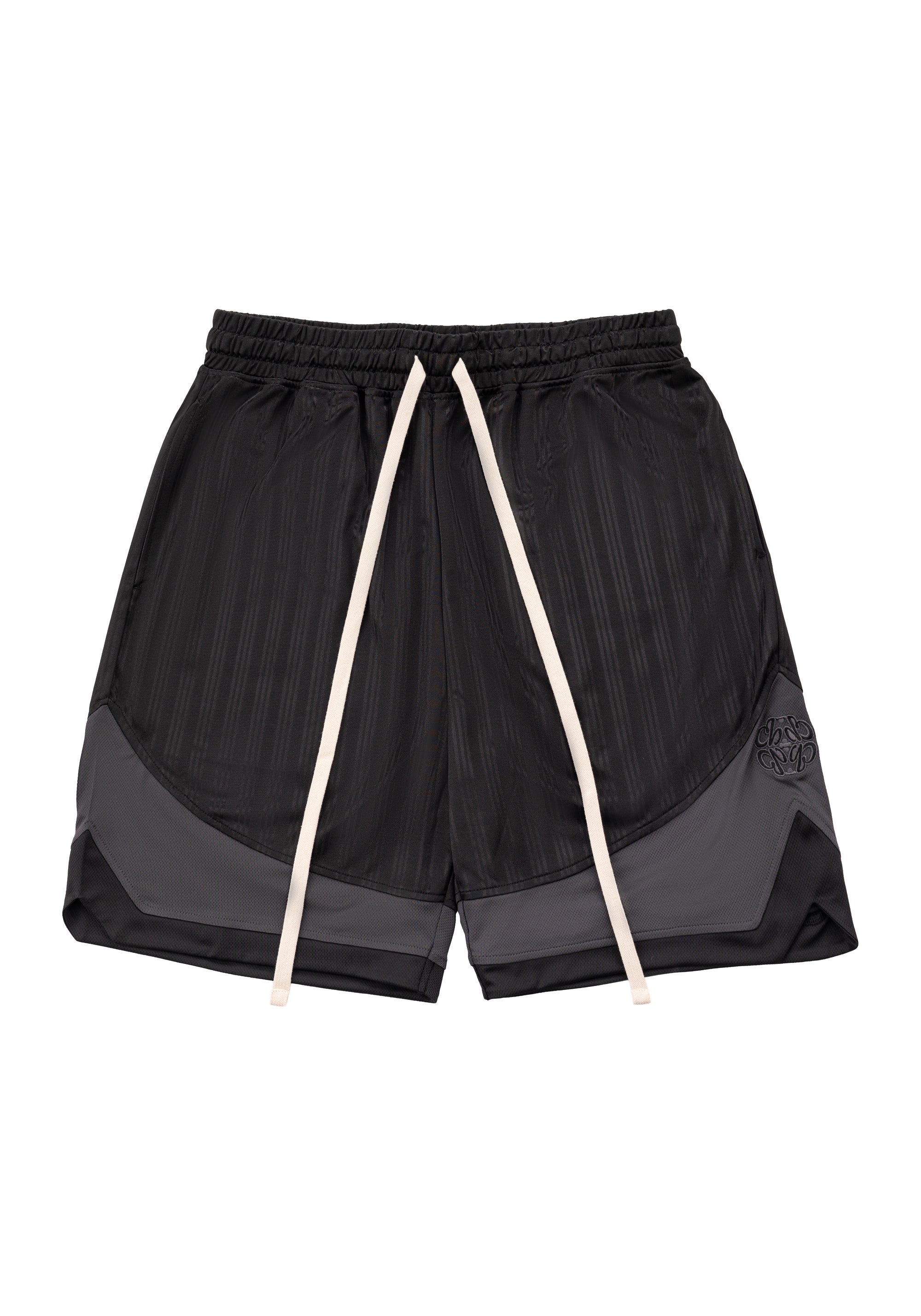 Panel Shorts 刺繡拼接休閒球褲 - BLACK