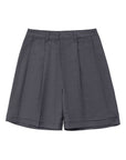 Pleated Shorts 雙層壓摺西裝短褲 - Grey