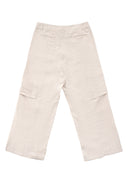 Knee Dart Pants 直條膝摺寬褲-Beige