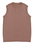 Ribbed Tank Top 修身刺繡針織背心 - KHAKI