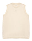 Ribbed Tank Top 修身刺繡針織背心 - BEIGE