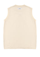 Ribbed Tank Top 修身刺繡針織背心-Beige
