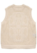 Knit Vest Logo 簍空針織背心-Beige
