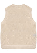 Knit Vest Logo 簍空針織背心-Beige