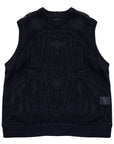 Knit Vest  LOGO簍空針織背心 - NAVY