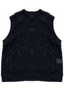 Knit Vest Logo 簍空針織背心-Navy