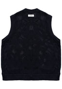 Knit Vest Logo 簍空針織背心-Navy