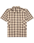Panel Shirt 弧形剪裁格紋襯衫 - BROWN