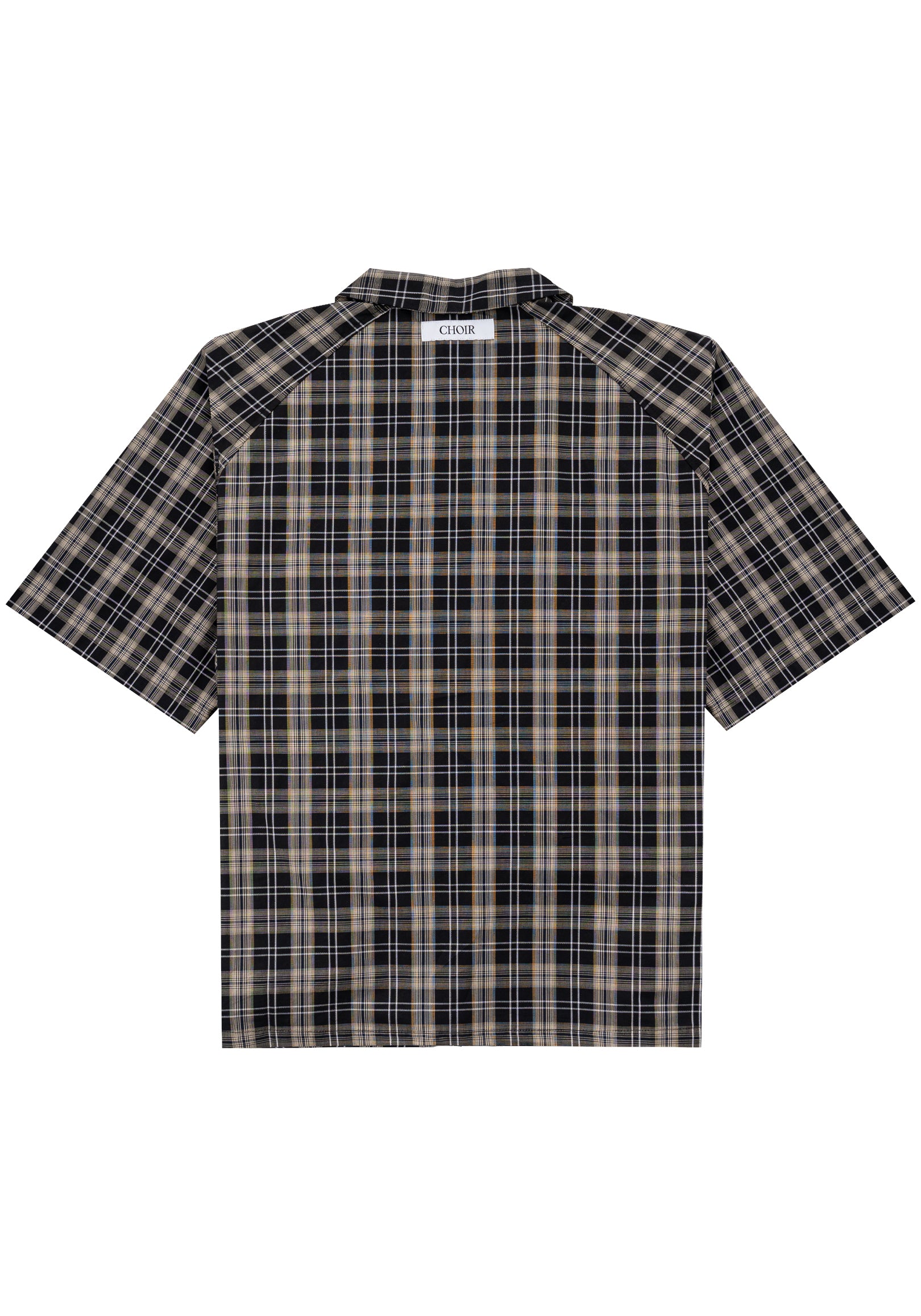 Panel Shirt 弧形剪裁格紋襯衫 - BLACK