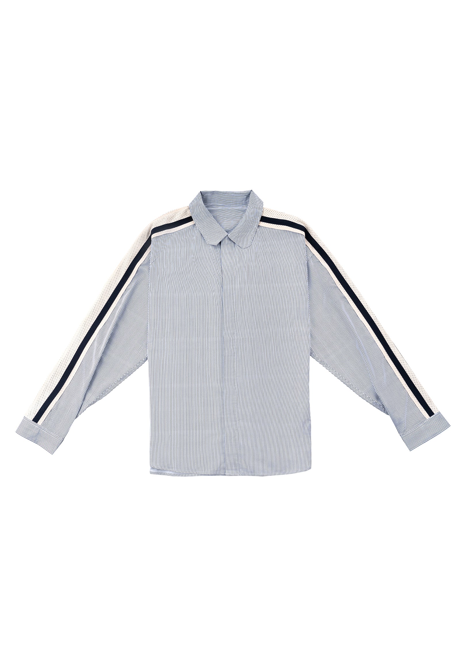 Stripe Long Shirt 休閒直條襯衫-Gray