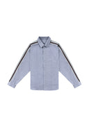 Stripe Long Shirt 休閒直條襯衫-Dark Gray