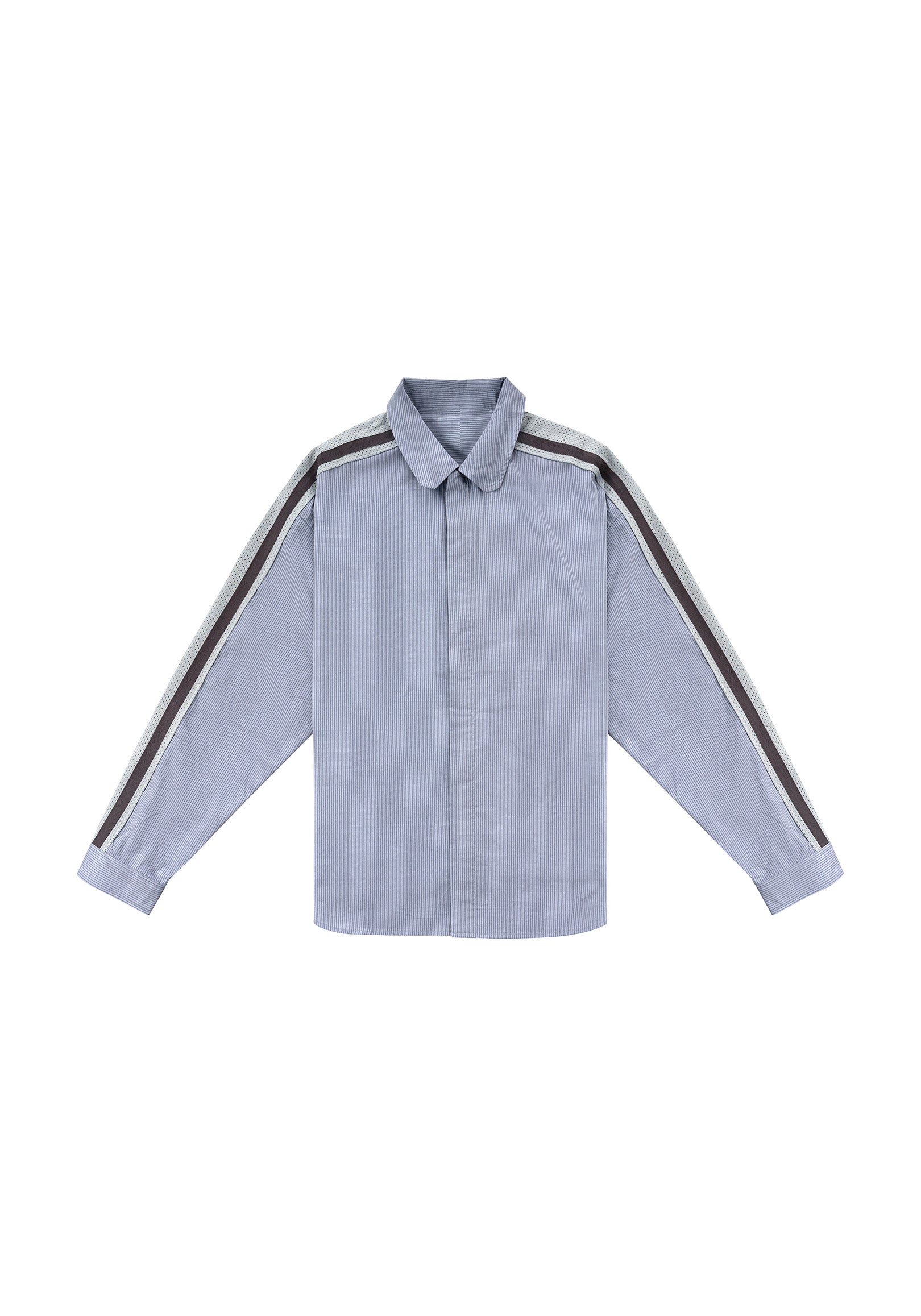 Stripe Long Shirt 休閒直條襯衫- Dark Gray