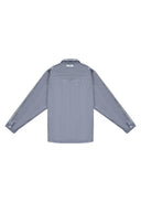 Stripe Long Shirt 休閒直條襯衫-Dark Gray