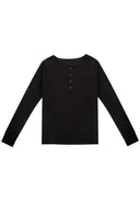 Rib Knit Tee 方領羅紋打底長袖-Black