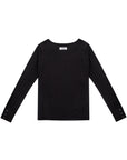 Rib Knit Tee 方領羅紋打底長袖 - Black