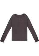 Rib Knit Tee 方領羅紋打底長袖-Dark Gray