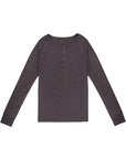 Rib Knit Tee 方領羅紋打底長袖 - Dark Gray