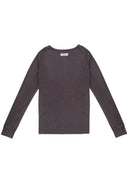 Rib Knit Tee 方領羅紋打底長袖-Dark Gray