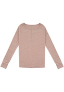 Rib Knit Tee 方領羅紋打底長袖-Khaki