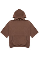 Half Hoodie 短袖連帽上衣-Brown