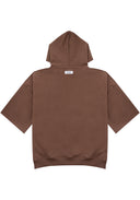 Half Hoodie 短袖連帽上衣-Brown