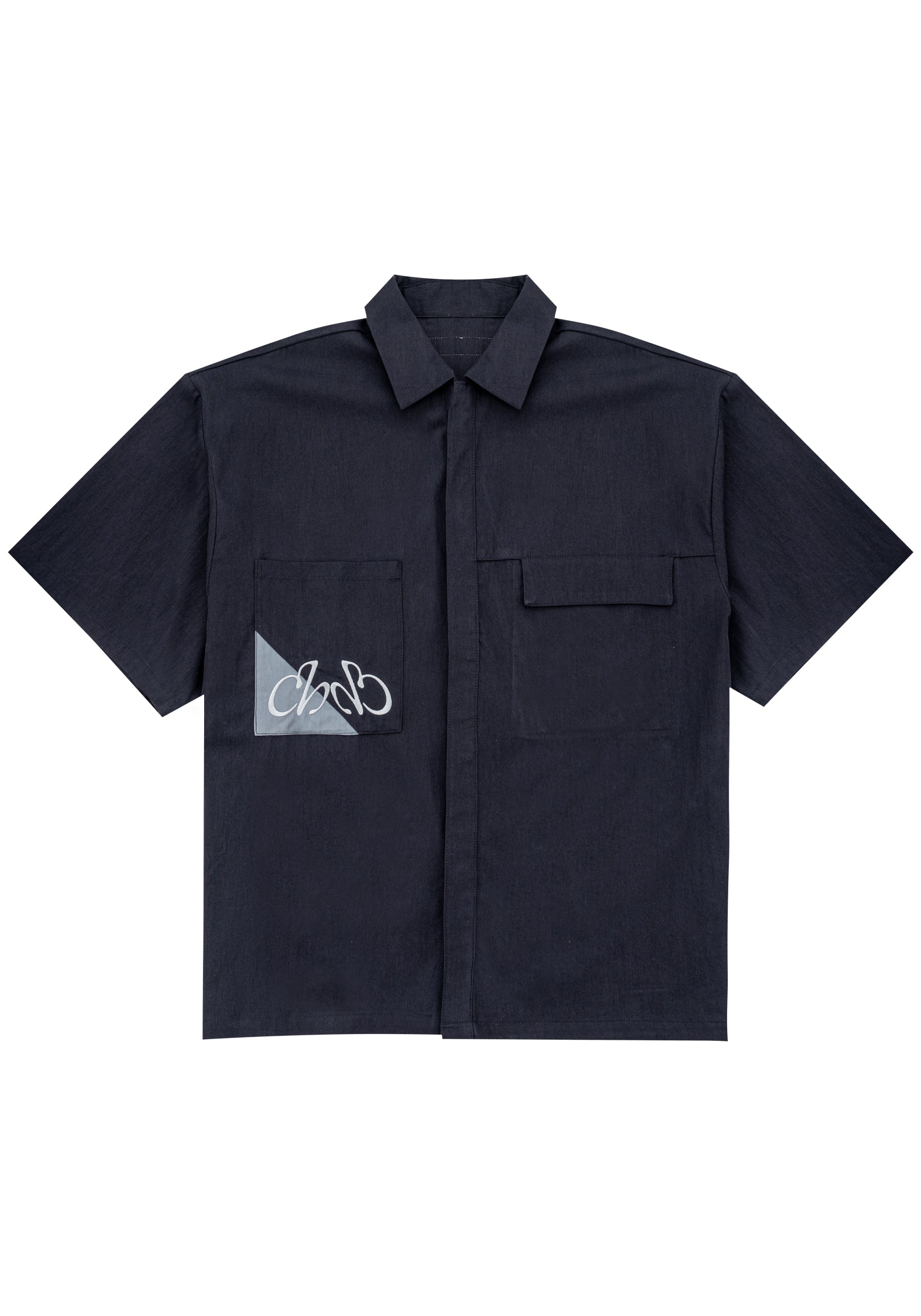 Pocket Shirt 口袋撞色刺繡襯衫 - NAVY