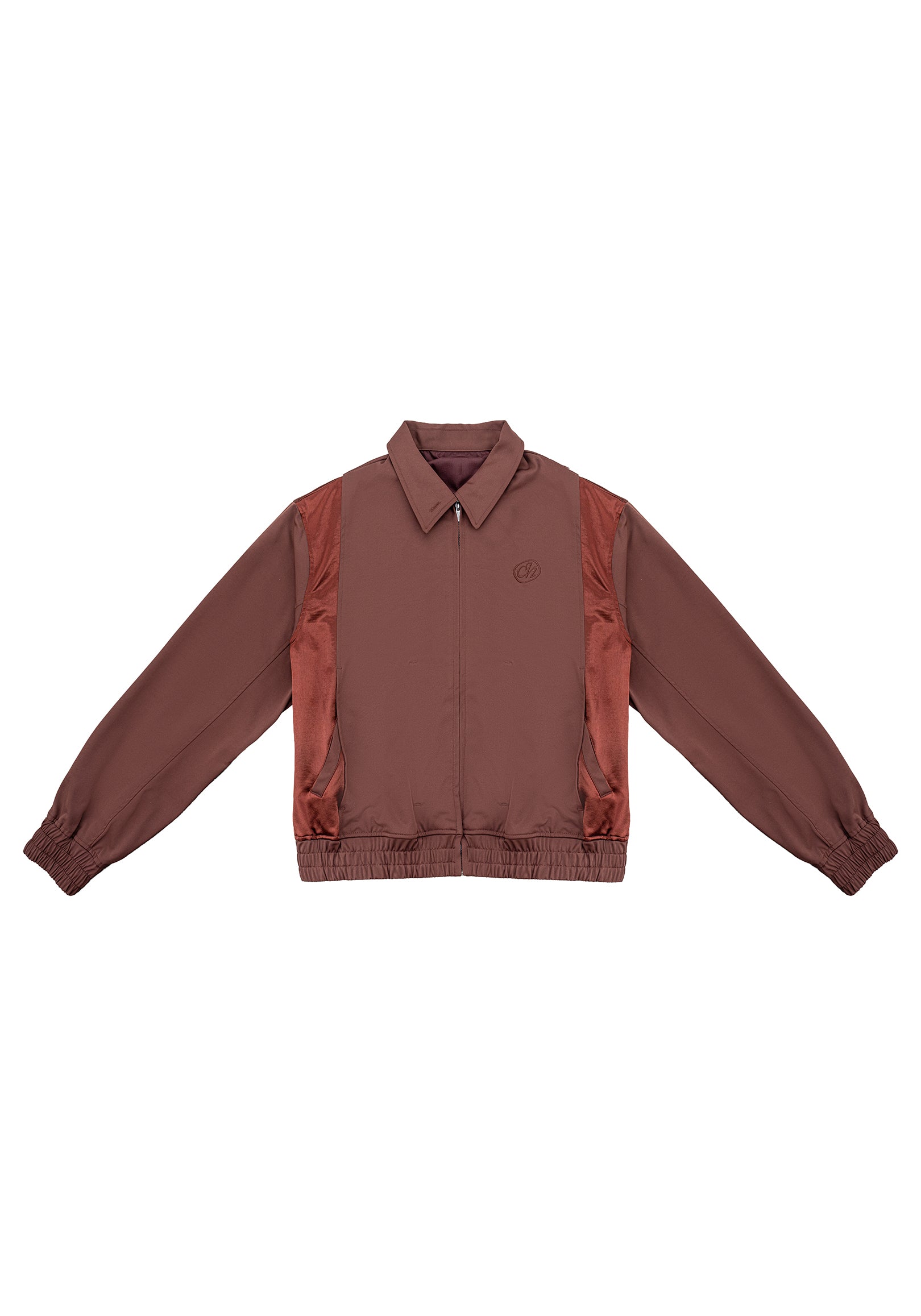 Coach Jacket 刺繡拼接棒球外套-Brown
