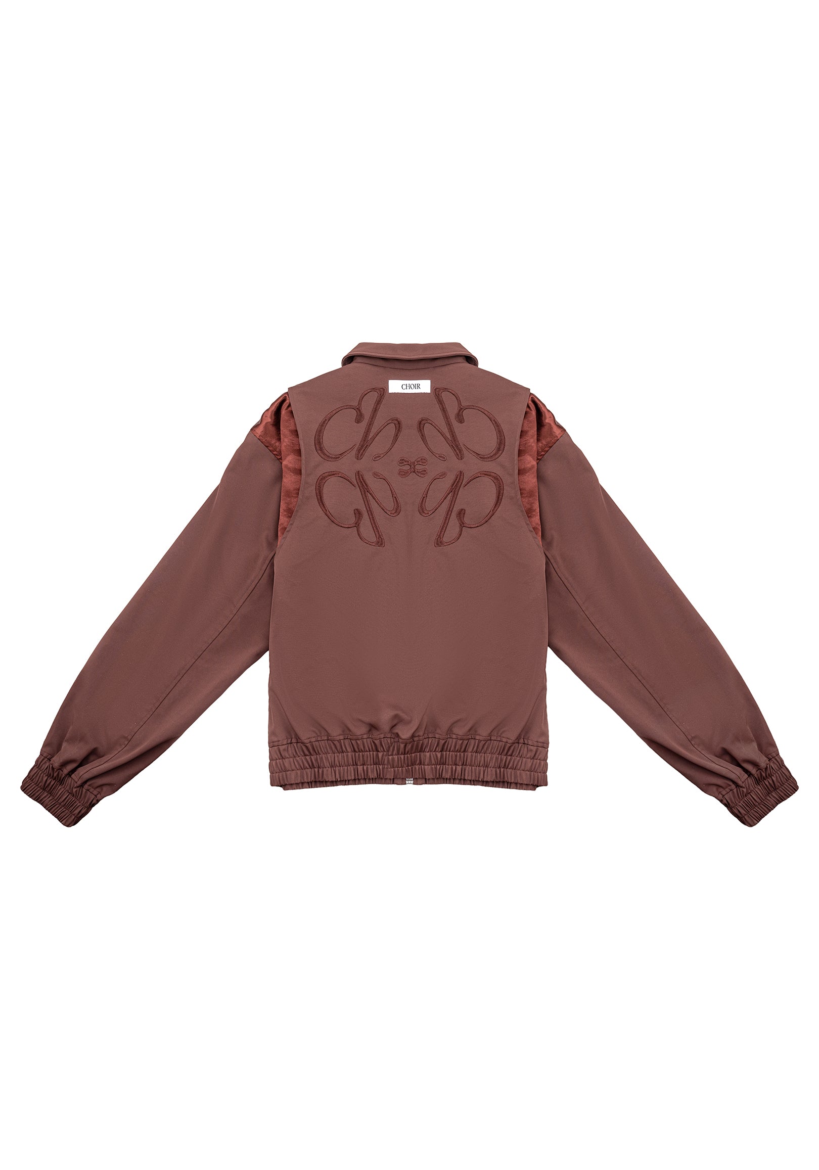 Coach Jacket 刺繡拼接棒球外套-Brown