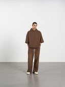 Half Hoodie 短袖連帽上衣-Brown