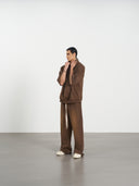 Half Hoodie 短袖連帽上衣-Brown