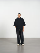 Half Hoodie 短袖連帽上衣-Black