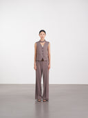 Asymmetric Wrap Vest 不對稱裹式背心-Mocha Gray