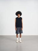 Knit Vest Logo 簍空針織背心-Navy