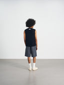 Knit Vest Logo 簍空針織背心-Navy