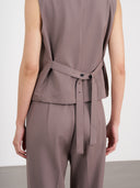 Asymmetric Wrap Vest 不對稱裹式背心-Mocha Gray