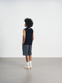 Knit Vest Logo 簍空針織背心-Navy