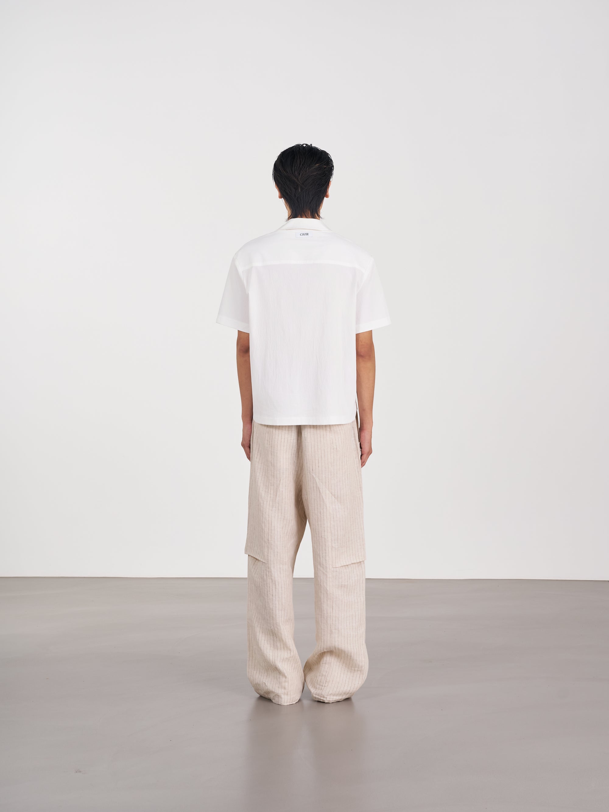 Layered Pocket Shirt 拼接口袋短袖襯衫 - BEIGE