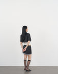 Cropped Short-Sleeve Blazer 短袖短版西裝外套-Gray