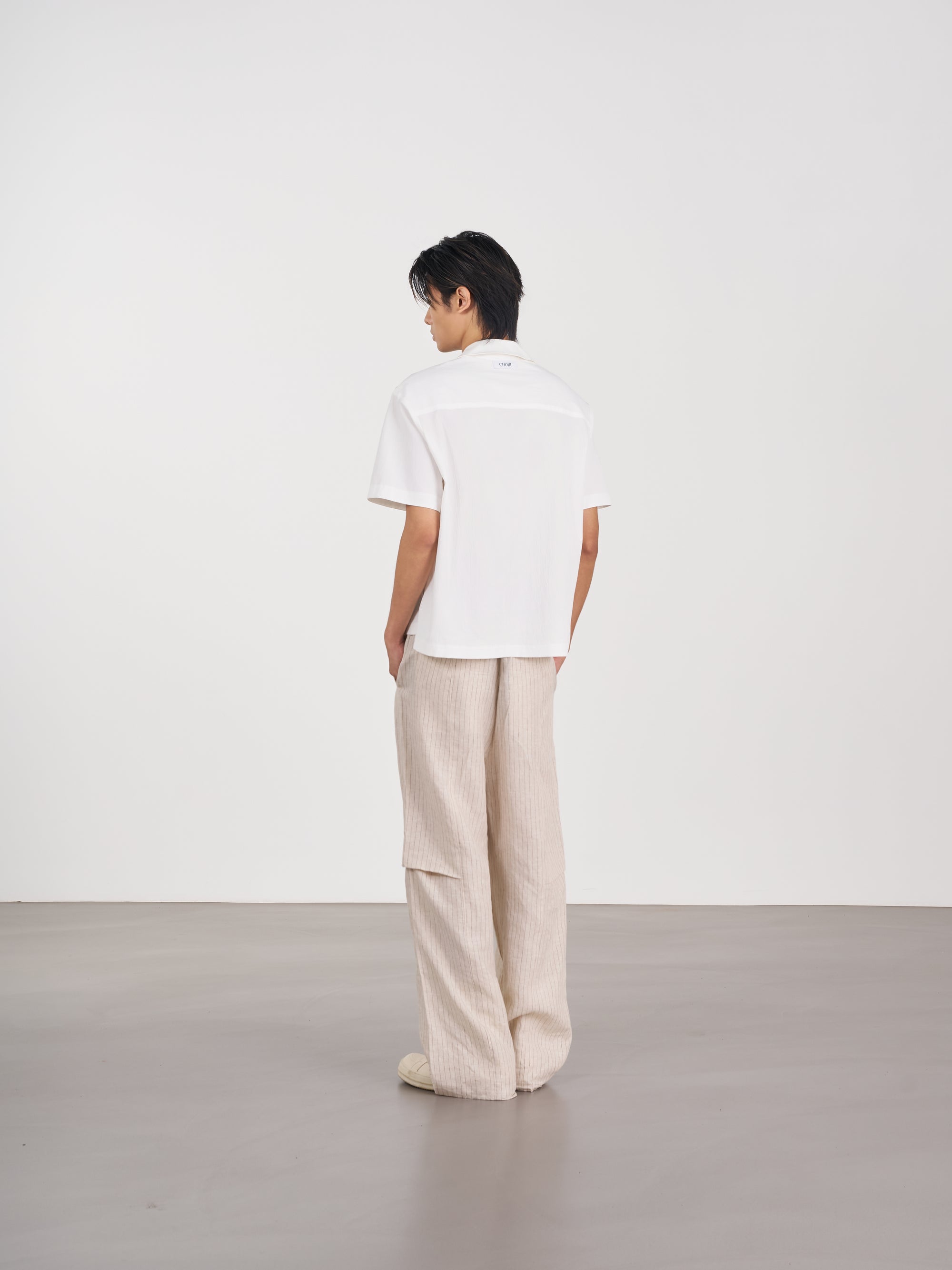Layered Pocket Shirt 拼接口袋短袖襯衫 - BEIGE