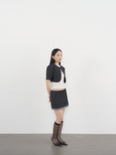 Cropped Short-Sleeve Blazer 短袖短版西裝外套-Gray