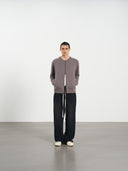 Zip Knit Cardigan 拉克蘭針織雙拉鍊外套-Gray