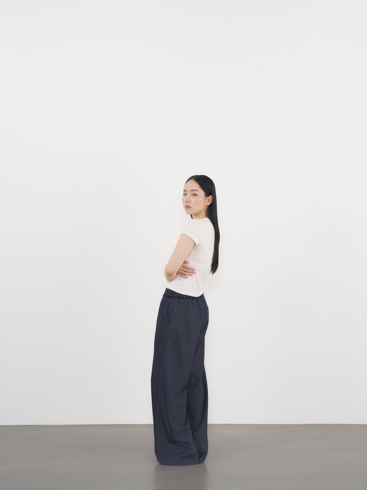 Raw-Edge Sweatpants 毛邊運動長褲-Navy