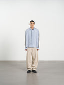 Stripe Long Shirt 休閒直條襯衫-Gray