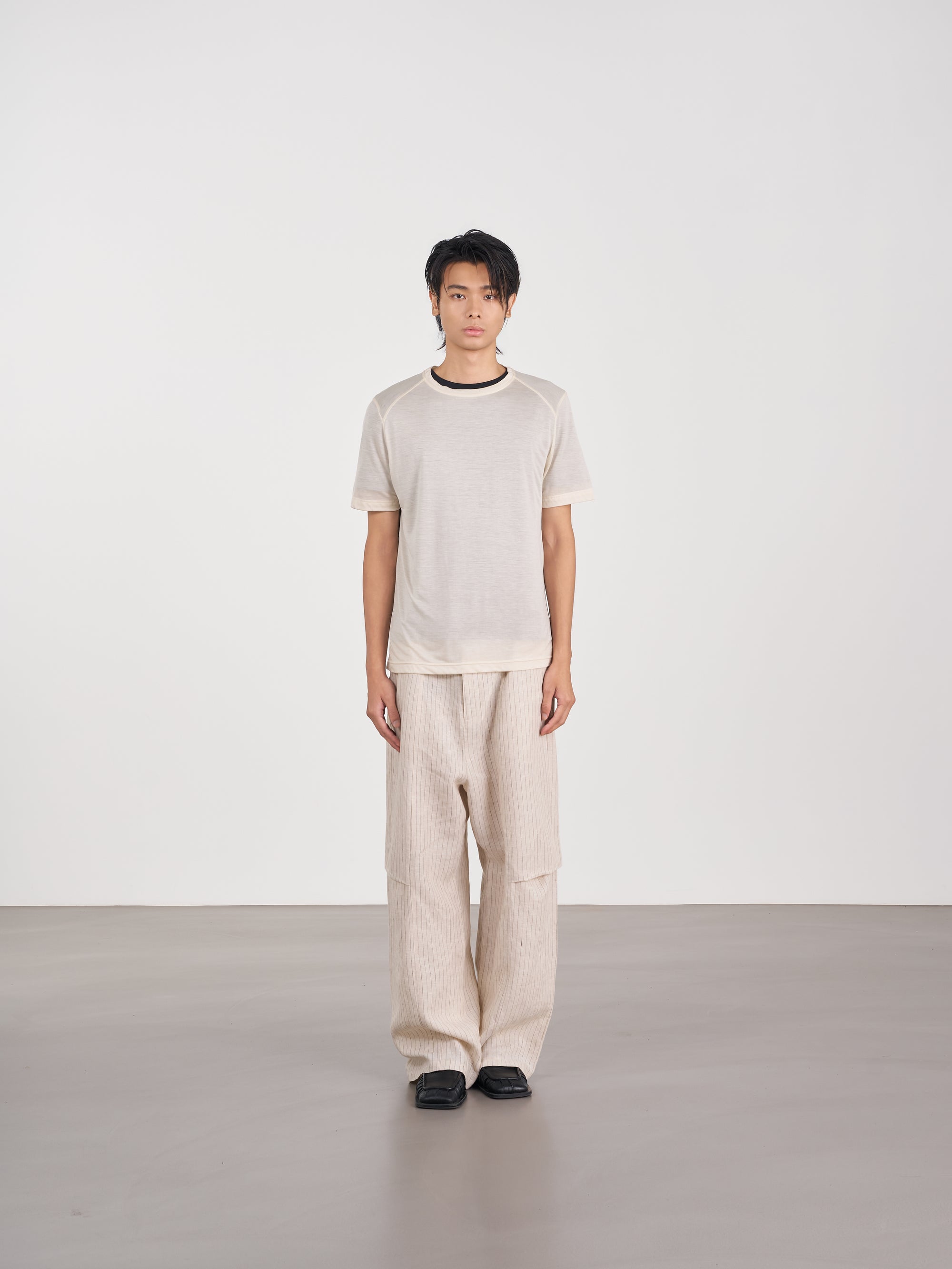 雙層疊穿上衣 Layered Top Set   (白／黑)