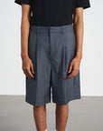 Pleated Shorts 雙層壓摺西裝短褲 - Grey