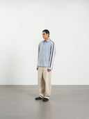 Stripe Long Shirt 休閒直條襯衫-Gray