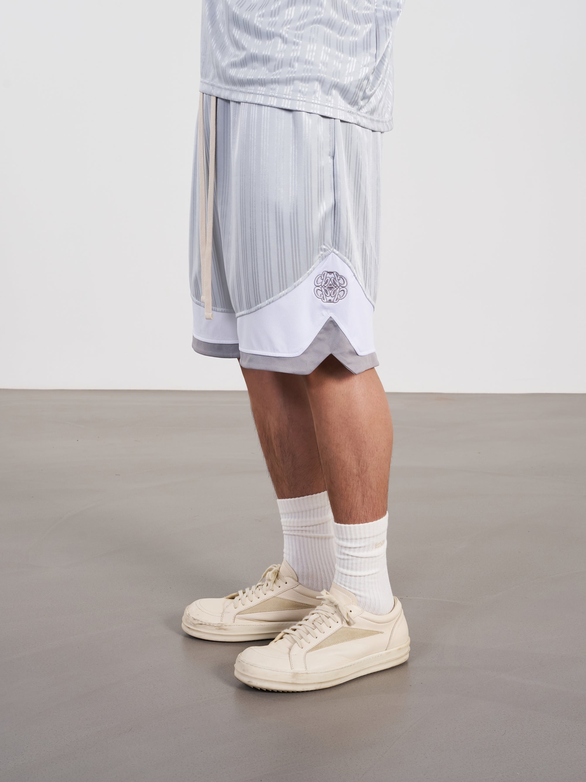 Panel Shorts 刺繡拼接休閒球褲 - GREY