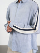 Stripe Long Shirt 休閒直條襯衫-Gray