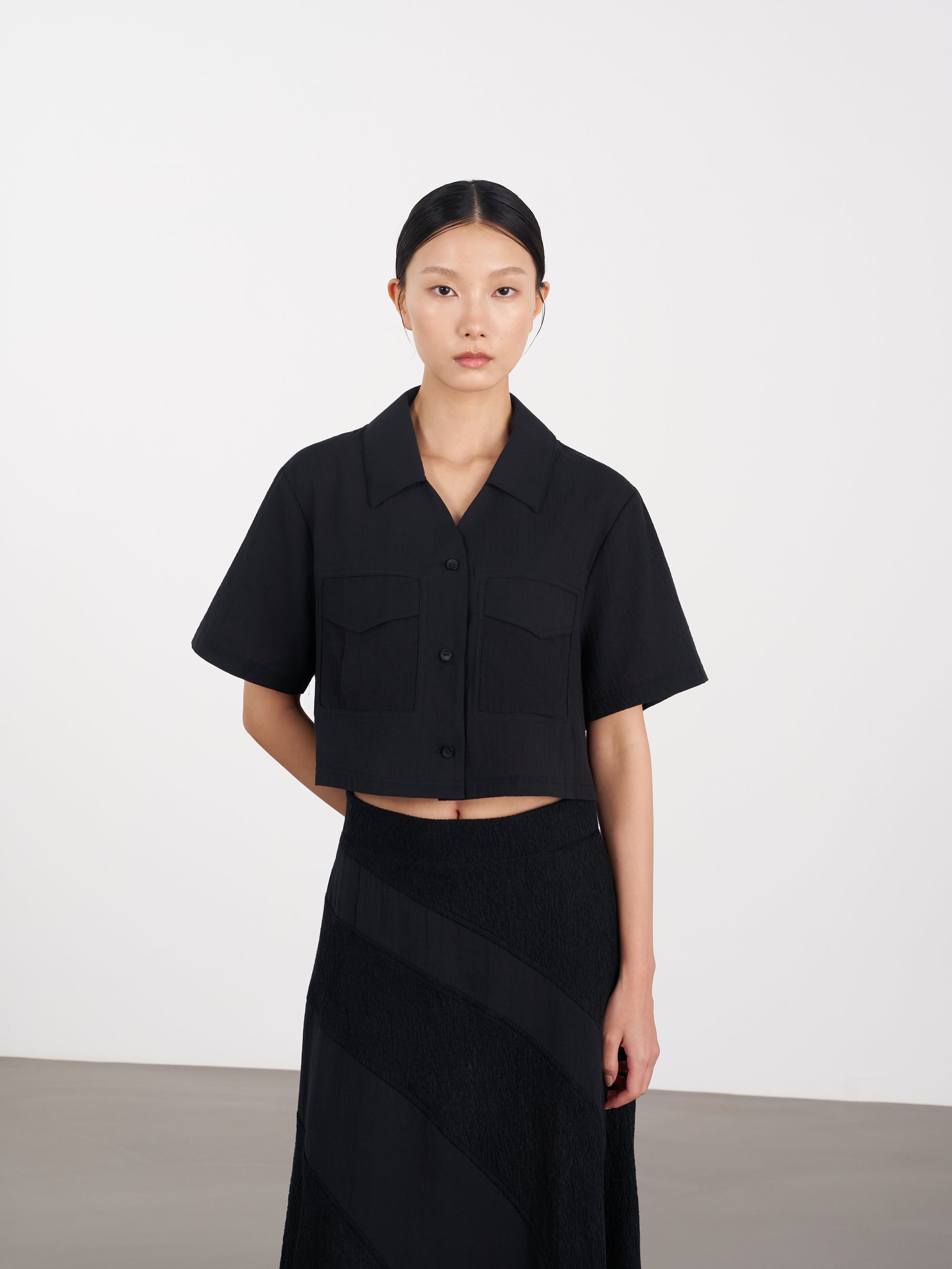 Resort Sheer Pocket Shirt 輕透口袋襯衫 - Black